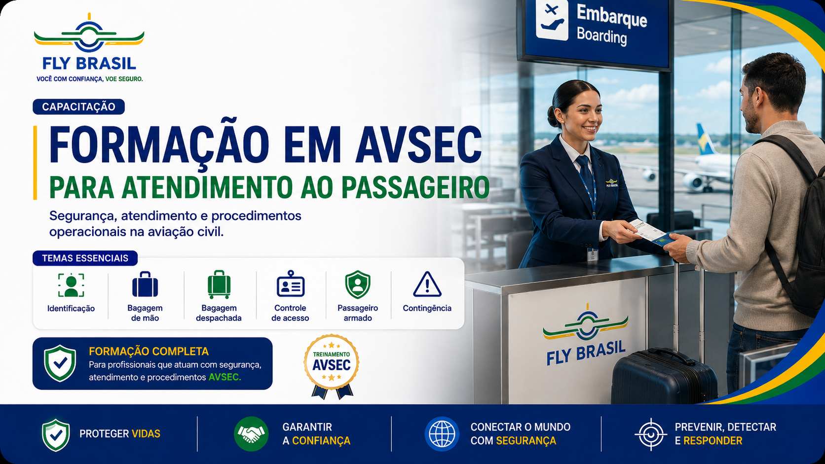 Capa do curso FORMAÇÃO EM AVSEC PARA ATENDIMENTO AO PASSAGEIRO